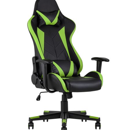 Кресло игровое TopChairs Gallardo зеленое с подушкой