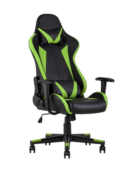 Кресло игровое TopChairs Gallardo зеленое с подушкой
