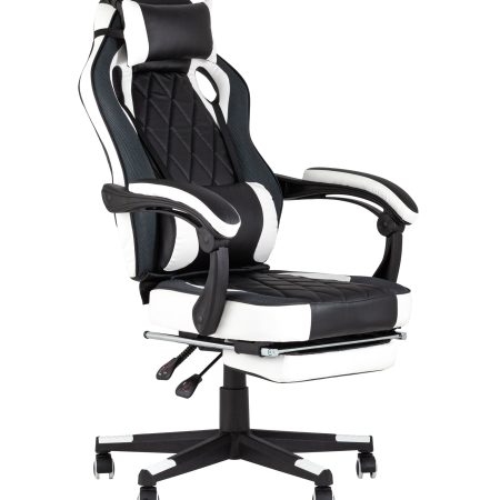 Кресло игровое TopChairs Virage черно-белое