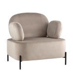 Кресло Кэнди с подлокотниками велюр серо-бежевый