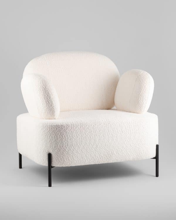 Кресло Кэнди ткань букле белый — изображение 2