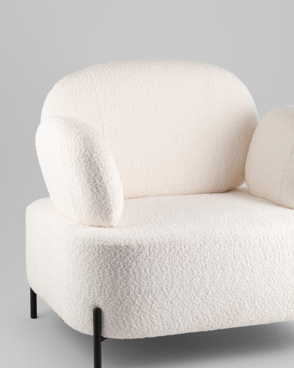 Кресло Кэнди ткань букле белый — изображение 3