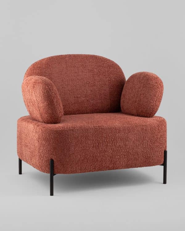 Кресло Кэнди ткань букле коралловый — изображение 2