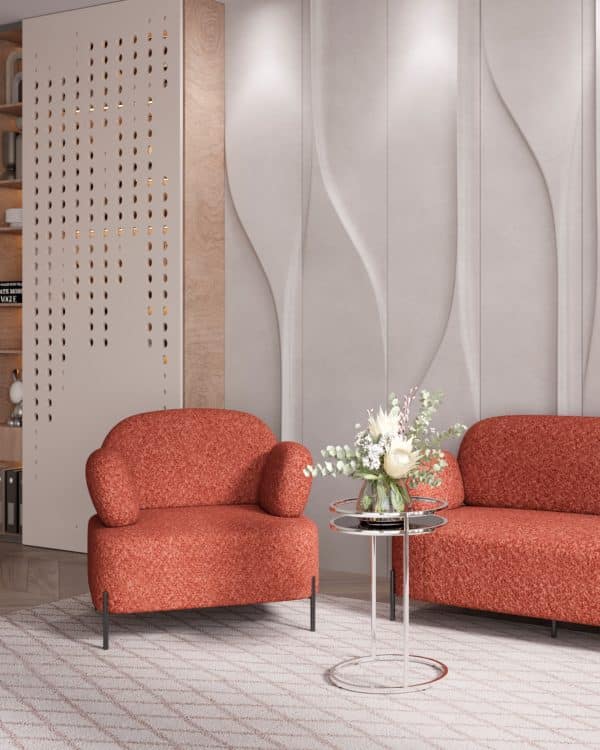 Кресло Кэнди ткань букле коралловый — изображение 3