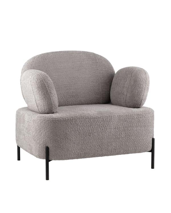 Кресло Кэнди ткань букле светло-серый