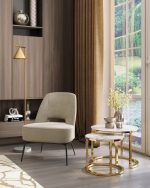 Кресло лаунж Бостон велюр бежевый — изображение 3