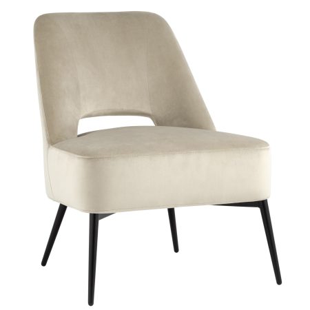 Кресло лаунж Бостон велюр бежевый