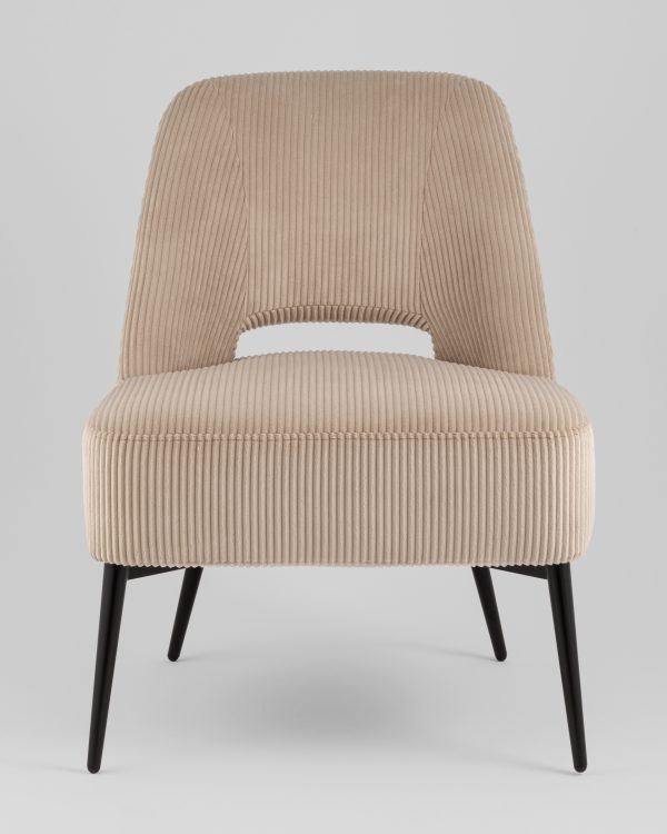 Кресло лаунж Бостон велюр рельефный бежевый — изображение 3