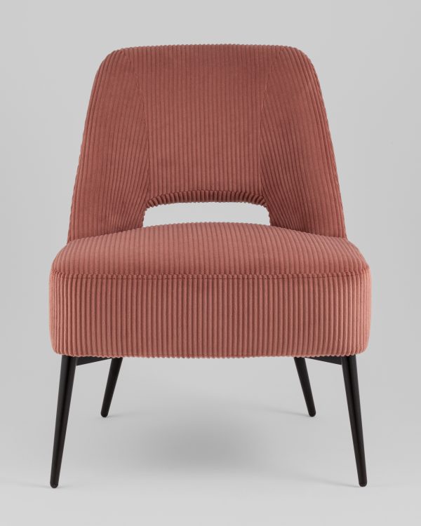 Кресло лаунж Бостон велюр рельефный коралловый — изображение 3