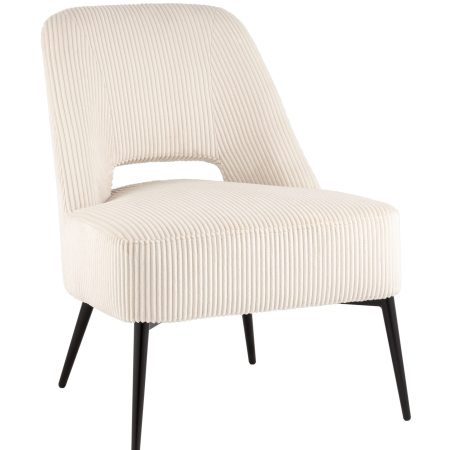 Кресло лаунж Бостон велюр рельефный молочный