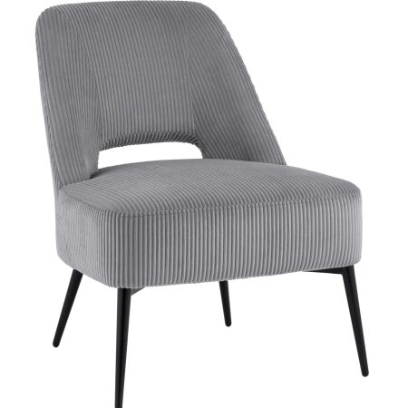 Кресло лаунж Бостон велюр рельефный светло-серый