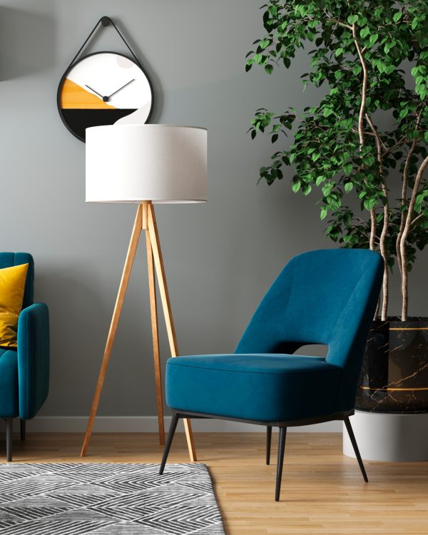 Кресло лаунж Бостон велюр синий — изображение 3