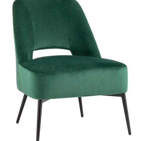 Кресло лаунж Бостон велюр зелёный