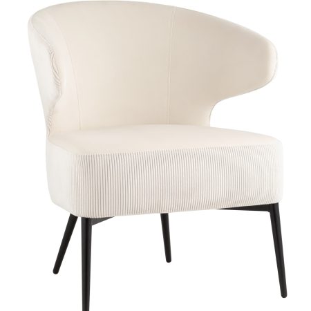 Кресло лаунж Royal Stripes велюр молочный