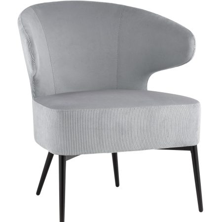 Кресло лаунж Royal Stripes велюр серый