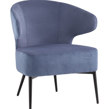 Кресло лаунж Royal Stripes велюр синий