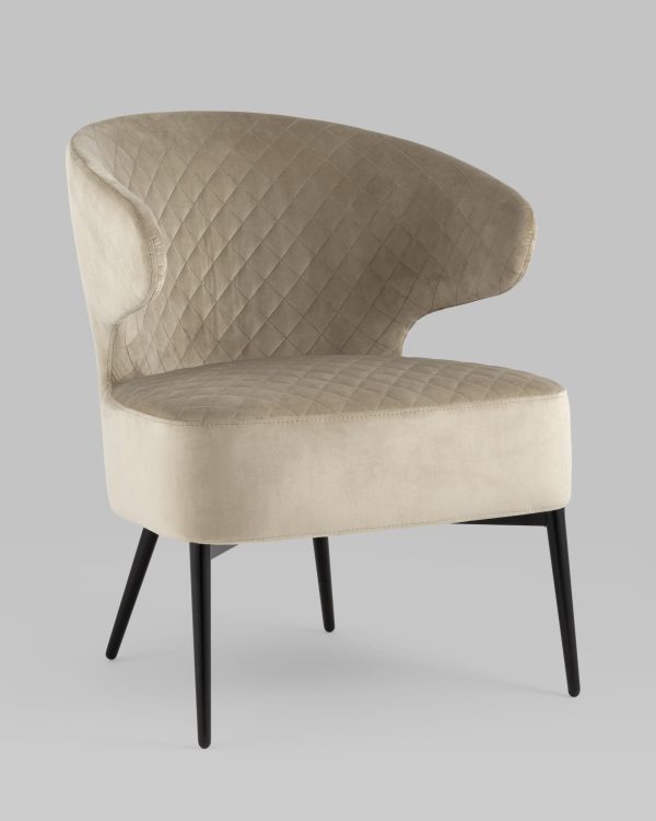 Кресло лаунж Royal велюр бежевый — изображение 2