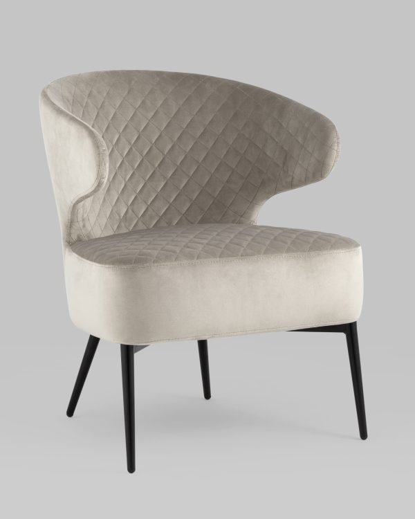 kreslo-launzh-royal-veljur-sero-bezhevyj-1 Кресло лаунж Royal велюр серо-бежевый — изображение 2