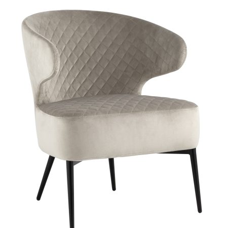 Кресло лаунж Royal велюр серо-бежевый