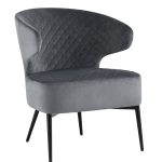 Кресло лаунж Royal велюр тёмно-серый