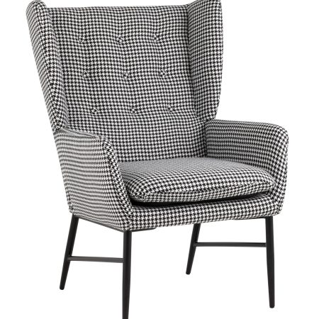 Кресло Мэйден гусиная лапка черно-белый