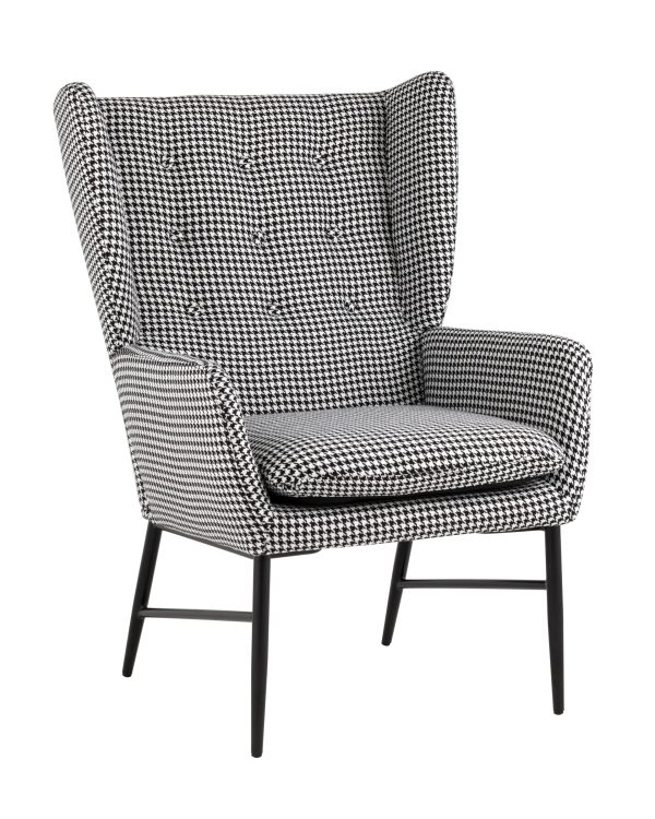 Кресло Мэйден гусиная лапка черно-белый