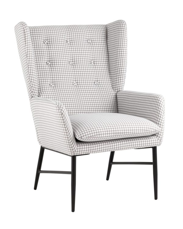 Кресло Мэйден гусиная лапка серый