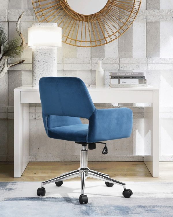 Кресло офисное Ross велюр синий — изображение 3