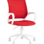 Кресло офисное TopChairs ST-BASIC-W красная ткань крестовина белый пластик