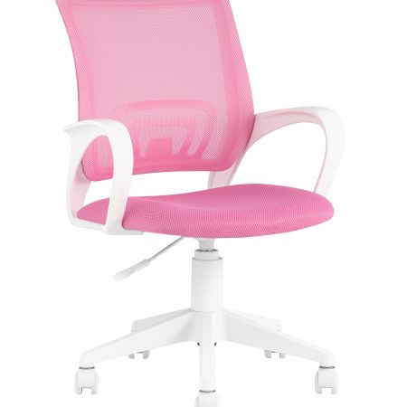 Кресло офисное TopChairs ST-BASIC-W розовый крестовина пластик белый