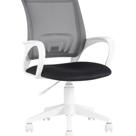 Кресло офисное TopChairs ST-BASIC-W серый крестовина пластик белый