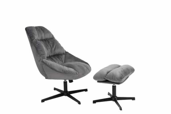 Кресло Оррелл серый с оттоманкой — изображение 2