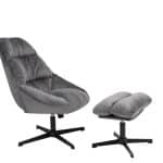 Кресло Оррелл серый с оттоманкой
