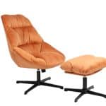 Кресло Оррелл терракотовый с оттоманкой