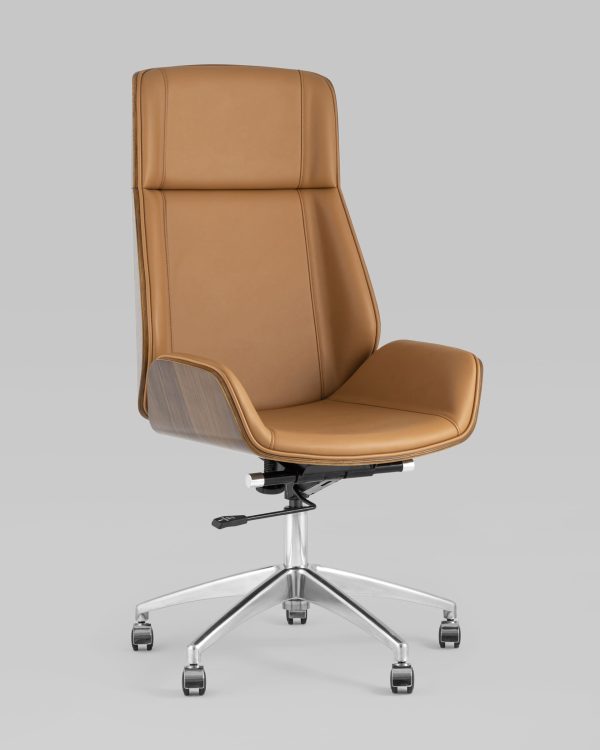 Кресло руководителя TopChairs Crown коричневое — изображение 2