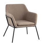 Кресло Шелфорд бежевое на металлическом каркасе