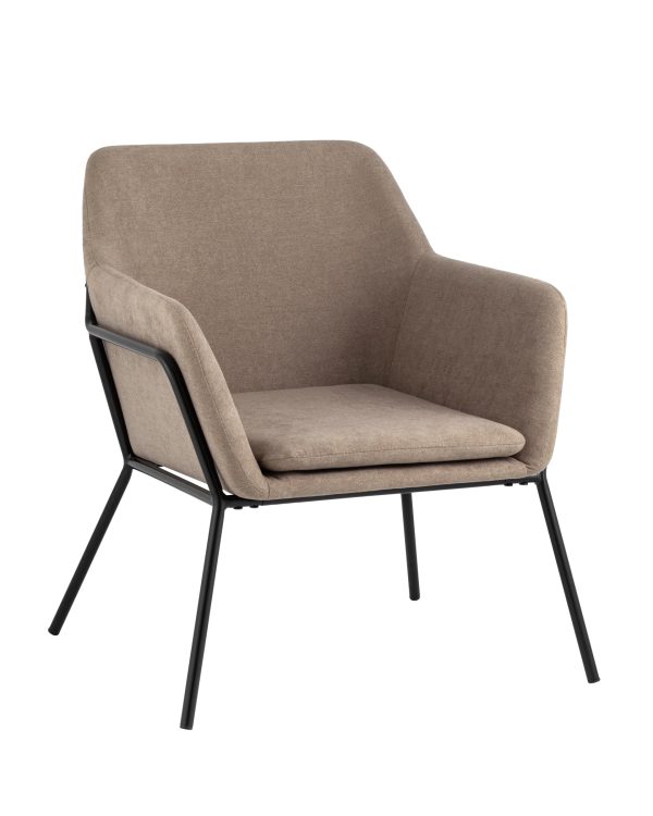 Кресло Шелфорд бежевое на металлическом каркасе