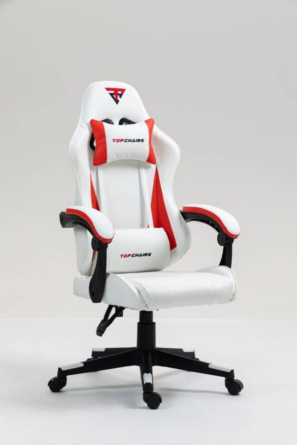 Кресло спортивное TopChairs Phantom бело-красный