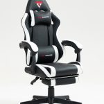 Кресло спортивное TopChairs Prophet с оттоманкой черно-белый