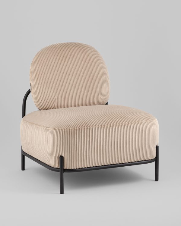 Кресло Стоун велюр рельефный бежевый — изображение 2