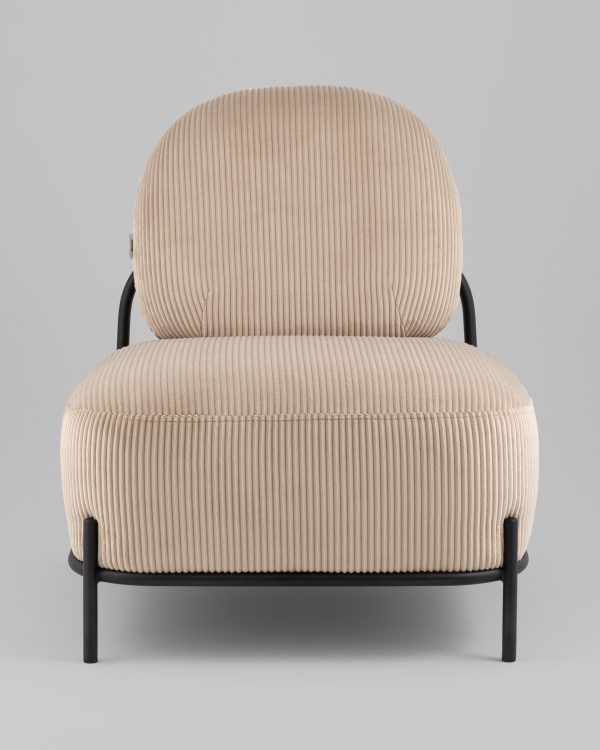 Кресло Стоун велюр рельефный бежевый — изображение 3