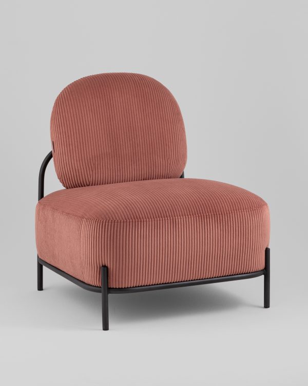 Кресло Стоун велюр рельефный коралловый — изображение 2