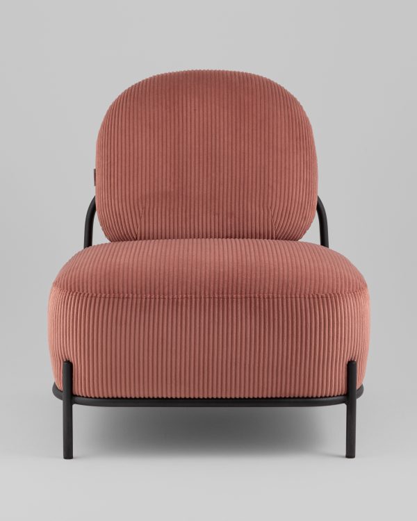 Кресло Стоун велюр рельефный коралловый — изображение 3