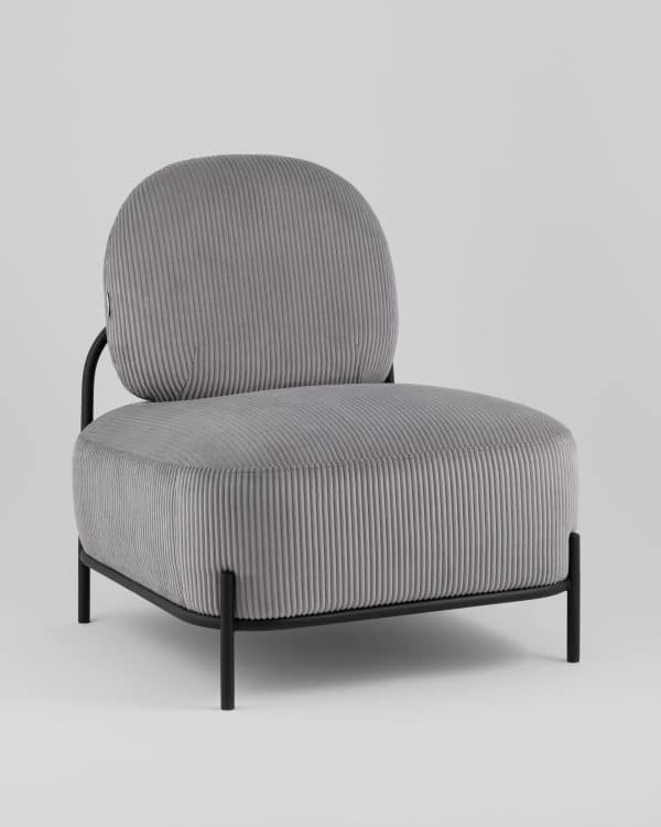 Кресло Стоун велюр рельефный светло-серый — изображение 2