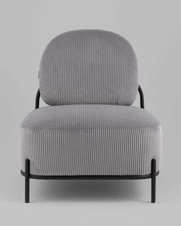 Кресло Стоун велюр рельефный светло-серый — изображение 3