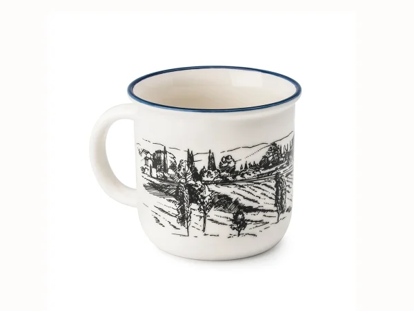 Кружка фарфоровая Пейзажи белый — изображение 3