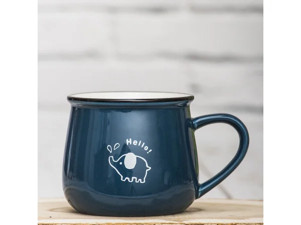 Кружка Семейная Слоник синий, белый — изображение 2