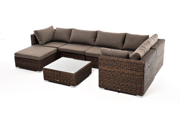 "Лунго" трансформирующаяся лаунж-зона из искусственного ротанга (гиацинт), цвет коричневый — изображение 4