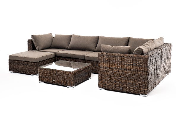 "Лунго" трансформирующаяся лаунж-зона из искусственного ротанга (гиацинт), цвет коричневый — изображение 5