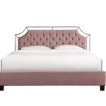 N-BD1894B PI Кровать с зерк.вставками пепельно-розов.214*192*127